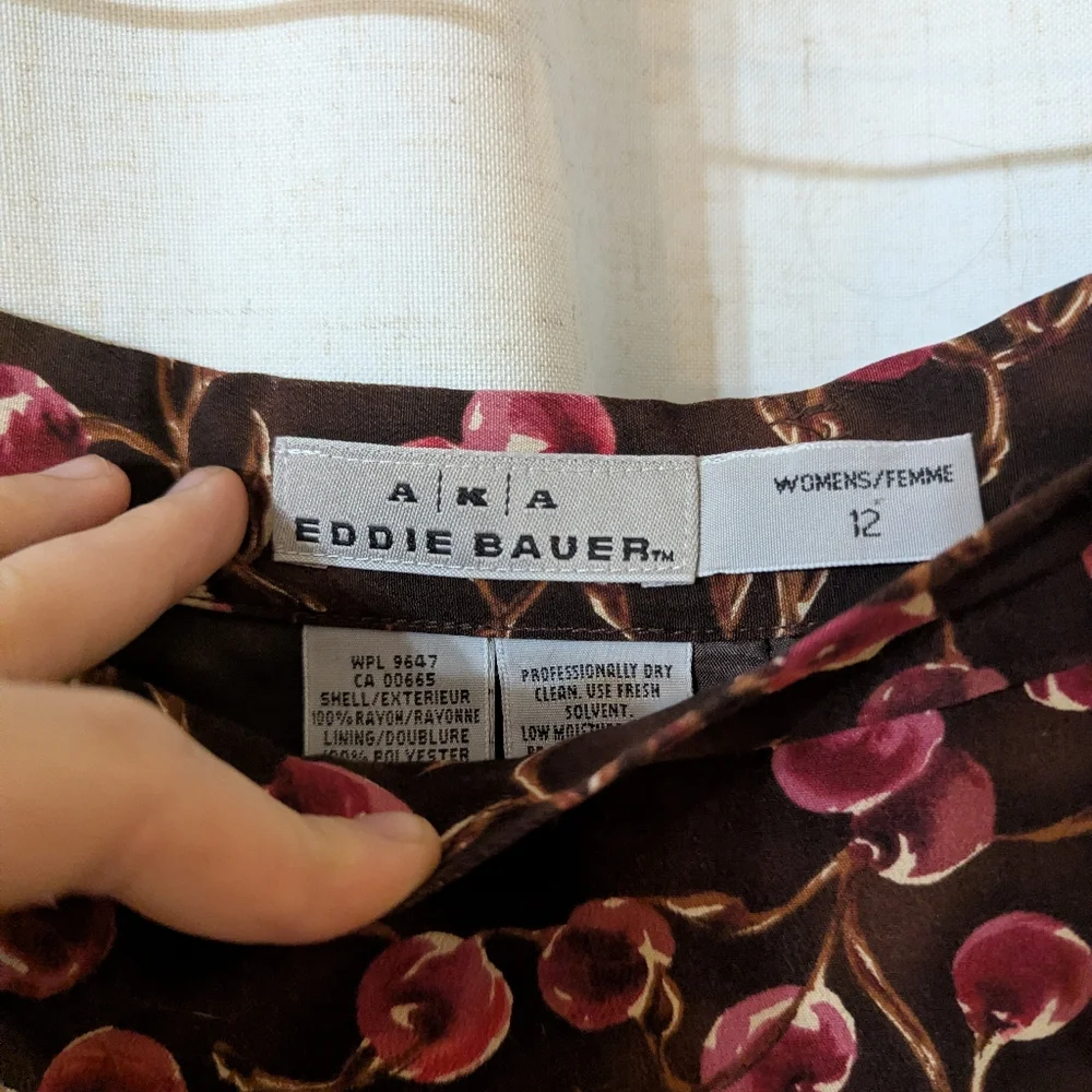 Eddie Bauer Vintage Berry Romantic Academia Skirt With Belt Loops Size 12